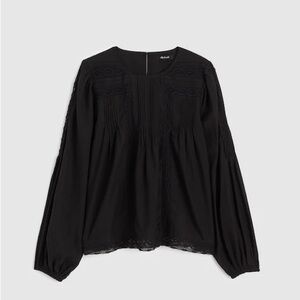 NWT Madewell Lace-Insert Pintucked
Long Sleeve Top LARGE